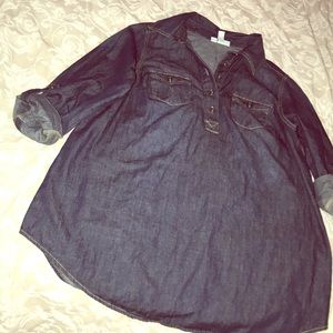 Maternity Long Sleeve Jean Shirt